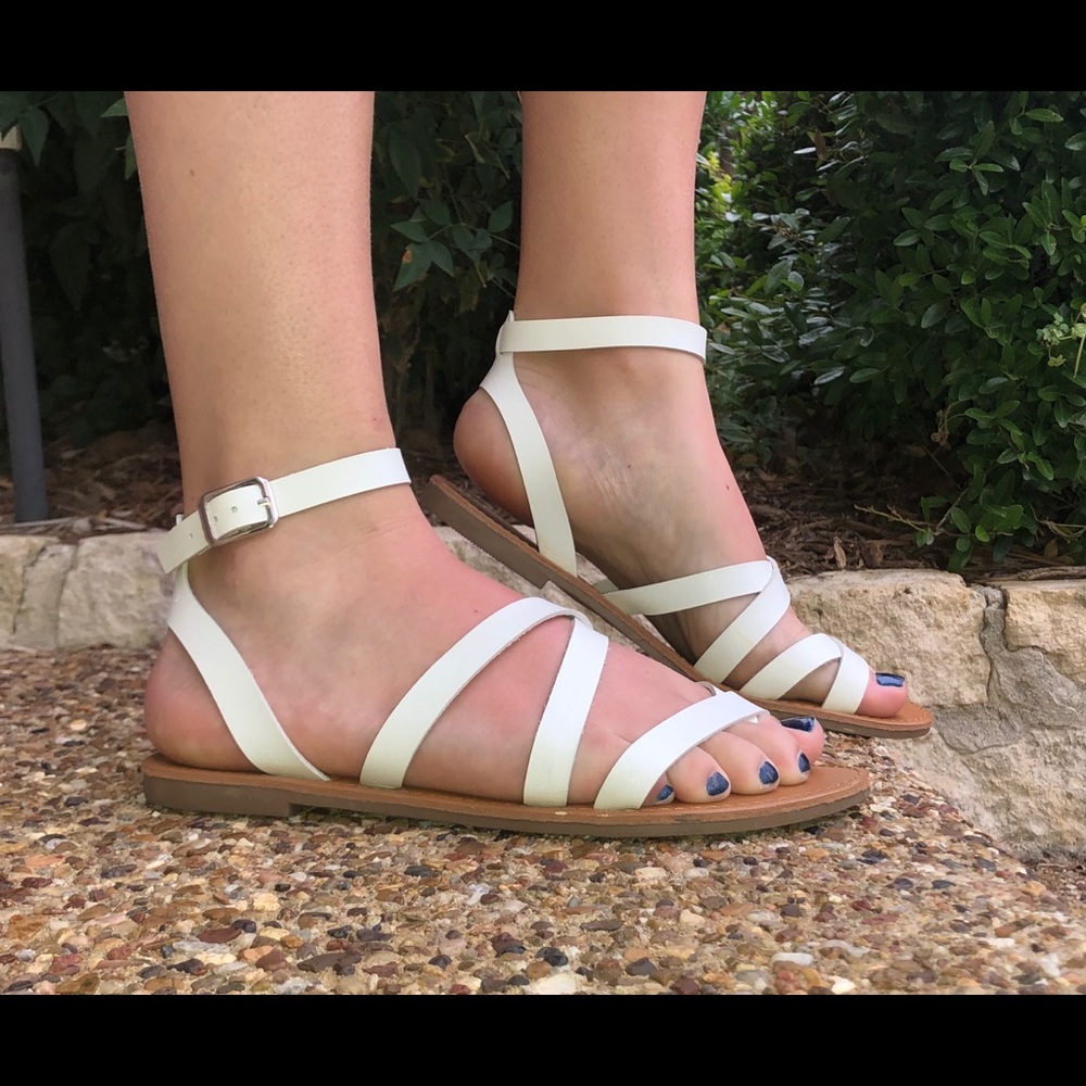 Strappy White Forever 21 sandals